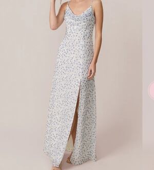 Revelry Ember Chiffon Floral Print Dress French Blue Posey Size 6
